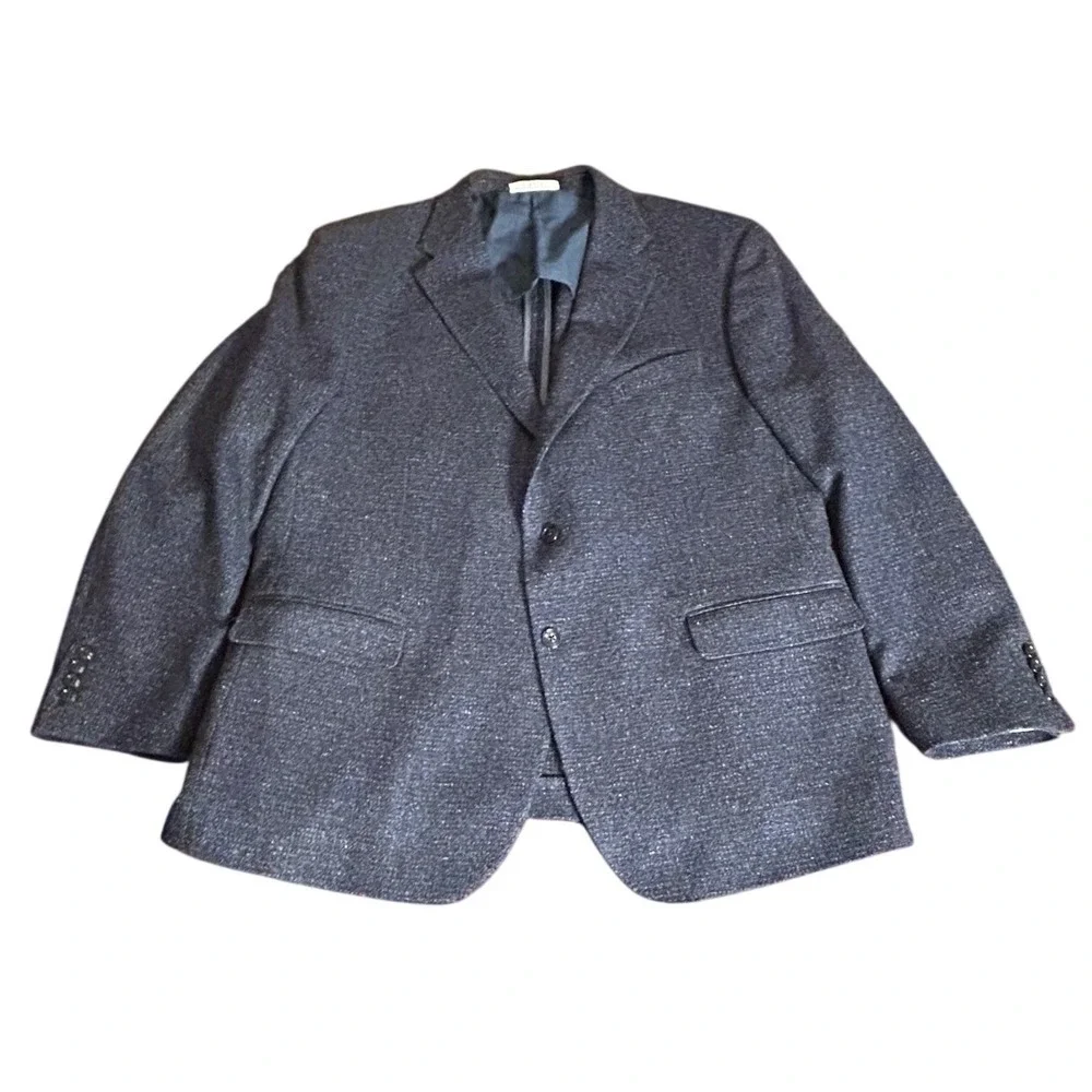 Joseph Abboud Wool Silk Linen Blazer Sport Coat 50R Blue Blazer USA Preppy Italy